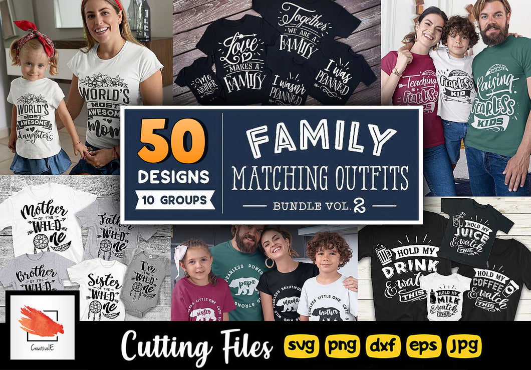 Family Matching Outfits SVG Bundle 50 Designs Vol 2 - LoveMyCuttables.com