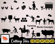 Load image into Gallery viewer, Farming Svg Works Concepts Illustration With Various Silhouette Styles Farm Svg - LoveMyCuttables.com
