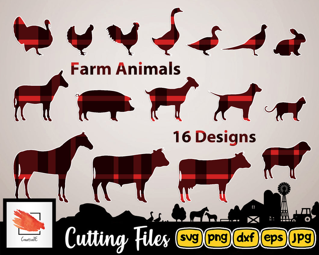 Farm Svg Animals Silhouettes | Svg Bundle Dxf Png | High Quality Files perfect for your next DIY Project - LoveMyCuttables.com