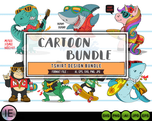 7 Cartoon Bundle Design Pack Svg Cut Files - LoveMyCuttables.com