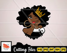 Load image into Gallery viewer, Afro Woman svg, afro girl svg, afro svg, black woman svg, funky woman svg, curly hair svg, african svg, african woman svg, african girl svg - LoveMyCuttables.com
