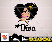 Load image into Gallery viewer, Afro Woman SVG, Afro Girl Svg, Afro Queen Svg, Afro Lady Svg, Curly Hair Svg, Black Woman, For Cricut, For Silhouette, Cut Files, Dxf, Png - LoveMyCuttables.com
