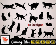 Load image into Gallery viewer, Cat Silhouettes | Cat SVG Bundle | Cat Clipart Shapes | Cat Clip Art | Cat Cut Files Dxf Cat Breeds Svg Cut File Cat Png Files for Cricut - LoveMyCuttables.com
