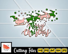 Load image into Gallery viewer, 5 Merry Christmas Svg cut file for Cricut | Silhouette Xmas Design Cuttable files - LoveMyCuttables.com
