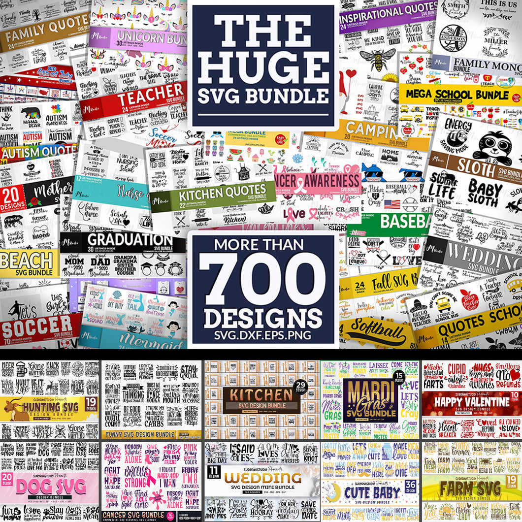 The 700 Huge SVG Bundle for Cricut.