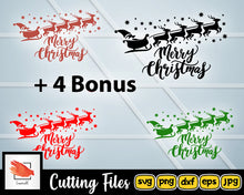 Load image into Gallery viewer, 5 Merry Christmas Svg cut file for Cricut | Silhouette Xmas Design Cuttable files - LoveMyCuttables.com
