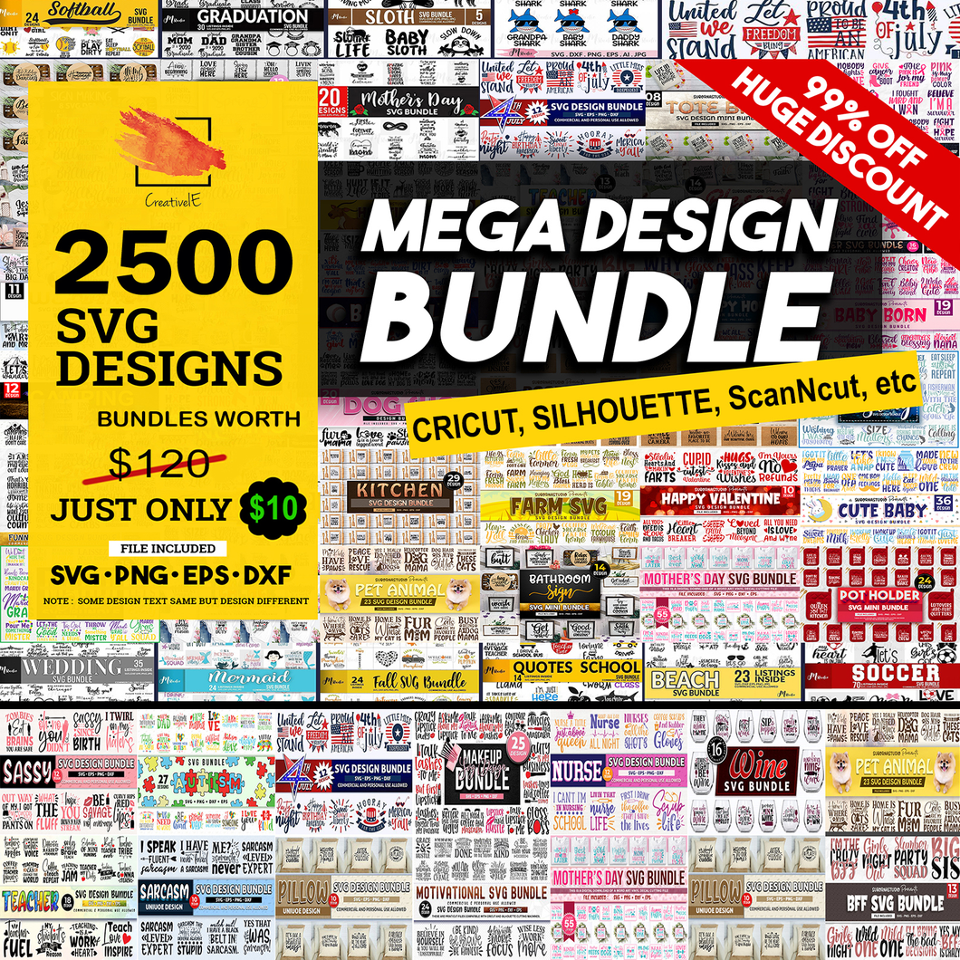 2500 Mega SVG Bundle Cut Files