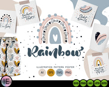 Load image into Gallery viewer, Scandinavian Rainbow svg cut files for cricut - LoveMyCuttables.com
