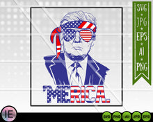 Load image into Gallery viewer, Donald Trump Merica svg cut file printable - LoveMyCuttables.com
