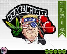 Load image into Gallery viewer, Trump Peace And Love SVG Trump svg cut file funny svg Trump Vector Cricut Silhouette - LoveMyCuttables.com
