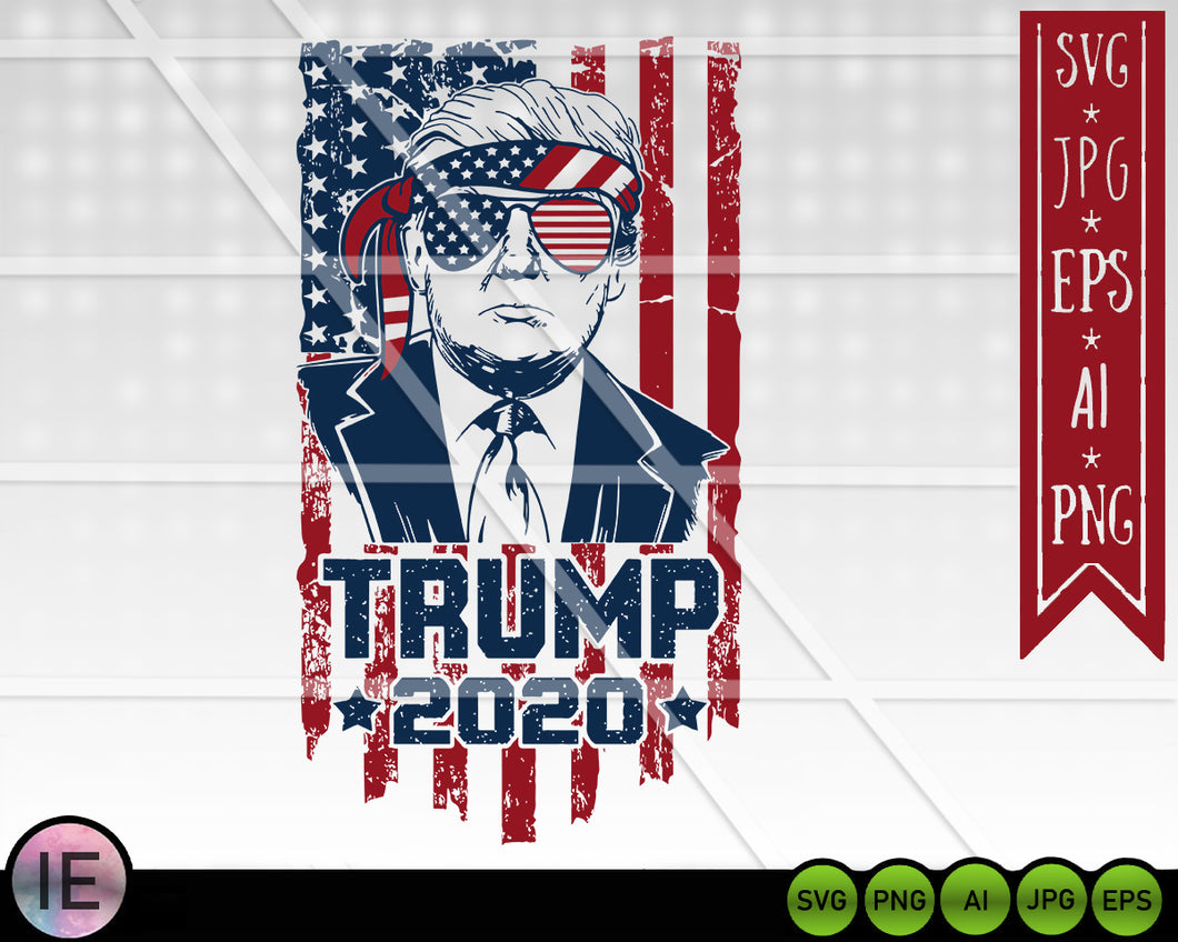 Trump Svg 2020 patriotic - LoveMyCuttables.com